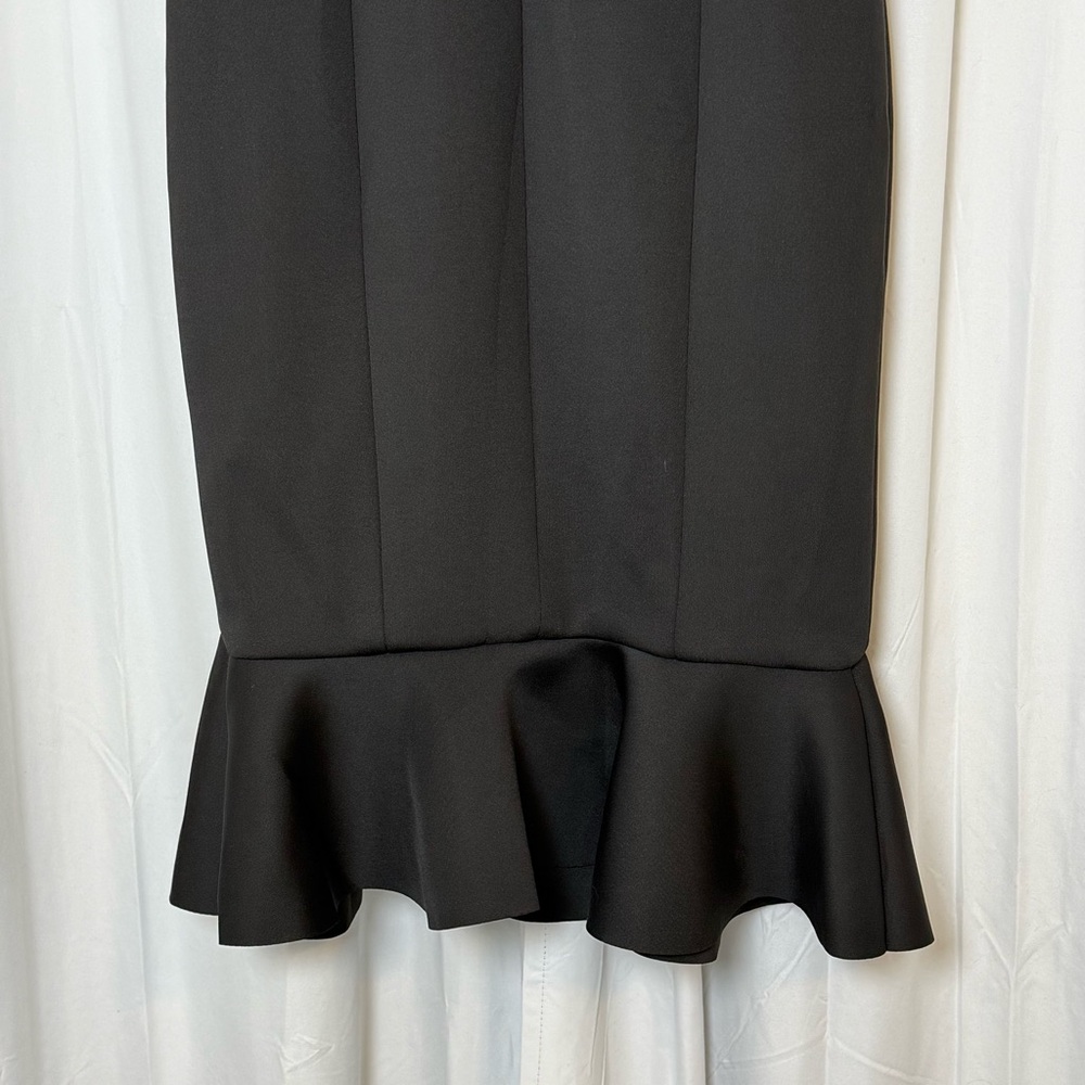 Badgley Mischka Off Shoulder Belted Scuba Dress Black NWT Size 8 - Picture 12 of 14